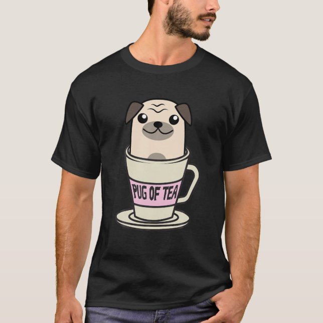 Pug of Tea | Coola Herbal Beverage Drinkers Funny  T Shirt (Framsida)