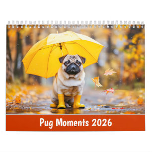 Pug-ögonblick 2026 – Ett år av charm och morrhår Kalender