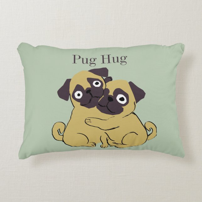Pug omfamning  prydnadskudde (Framsidan)