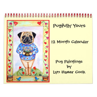 Pug Original Art Calendar Kalender