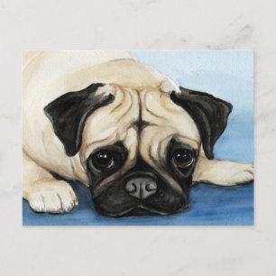 Pug Original Hund Art-vykort Vykort