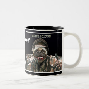 "PUG på MUGG" Hund Två-Tonad Mugg