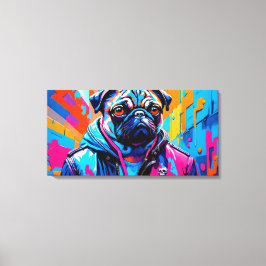 PUG PÅ VÄGEN TILL NÅGONSTANS 4 CANVASTRYCK