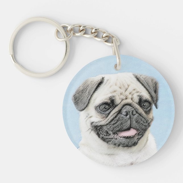 Pug Painting - Cute Original Hund Art (Framsidan)
