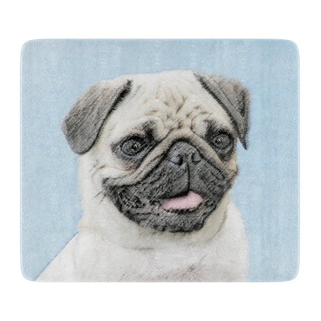 Pug Painting - Cute Original Hund Art (Framsidan)