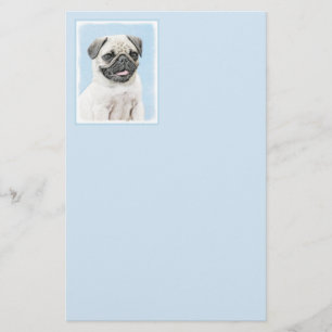 Pug Painting - Cute Original Hund Art Brevpapper