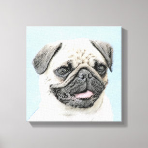Pug Painting - Cute Original Hund Art Canvastryck
