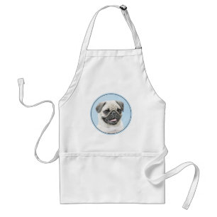Pug Painting - Cute Original Hund Art Förkläde