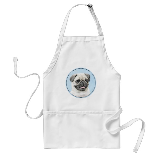 Pug Painting - Cute Original Hund Art Förkläde (Framsidan)