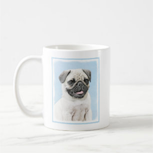 Pug Painting - Cute Original Hund Art Kaffemugg