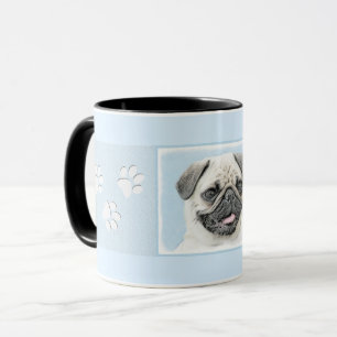 Pug Painting - Cute Original Hund Art Mugg