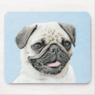 Pug Painting - Cute Original Hund Art Musmatta