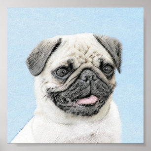 Pug Painting - Cute Original Hund Art Poster