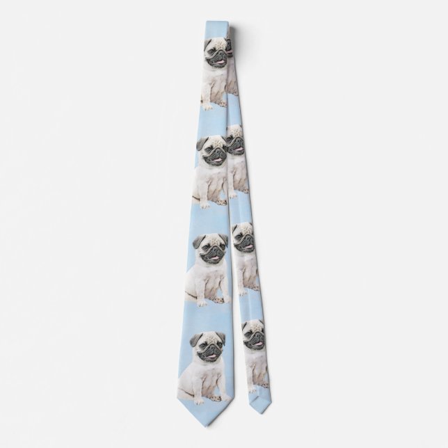 Pug Painting - Cute Original Hund Art Slips (Framsida)