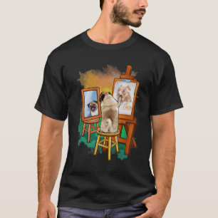 Pug Painting Pitbull Artist Art Animal Lover Graph T Shirt