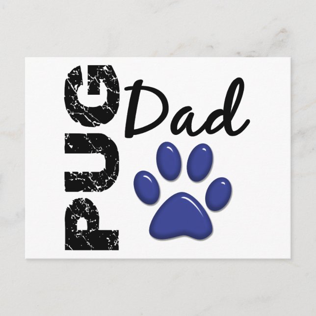 Pug Pappa 2 Vykort (Framsida)