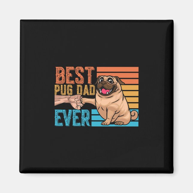 Pug Pappa Alltid Fars Dag Pappa Papa Pug  Magnet (Framsidan)
