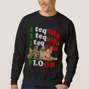 Pug Pappa Funny Fars dag Gift 1 2 3 Tequila Floo Lång Ärmad Tröja