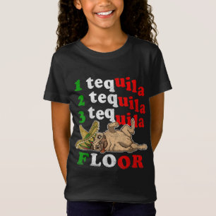 Pug Pappa Funny Fars dag Gift 1 2 3 Tequila Floo T Shirt