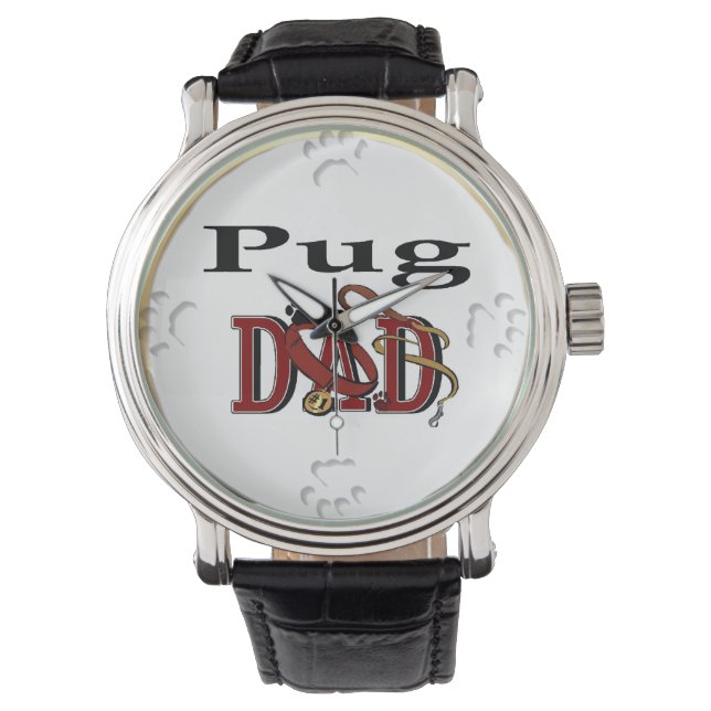 Pug Pappa Gifts Armbandsur (Framsida)