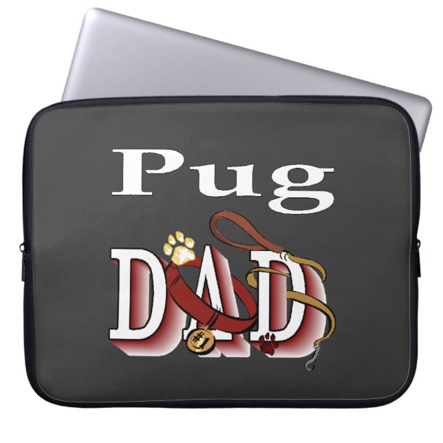 Pug Pappa Gifts Laptop Fodral (Framsidan)