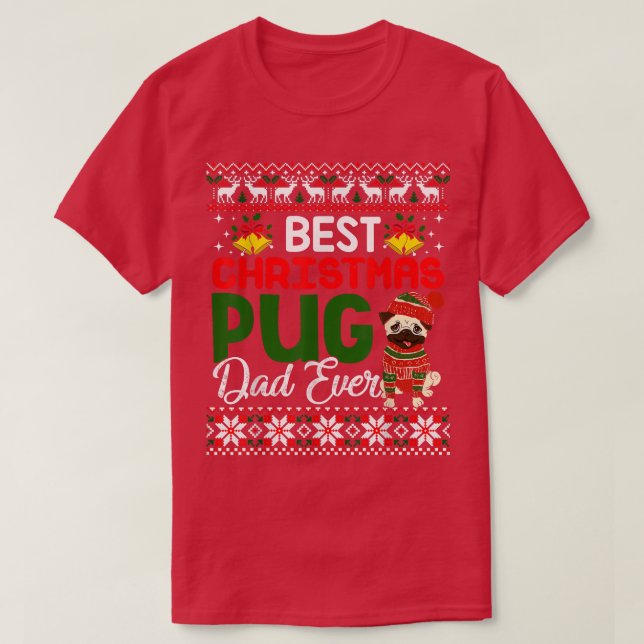 Pug Pappa jul - fult Ugly Julafton Sweater T Shirt (Design framsida)