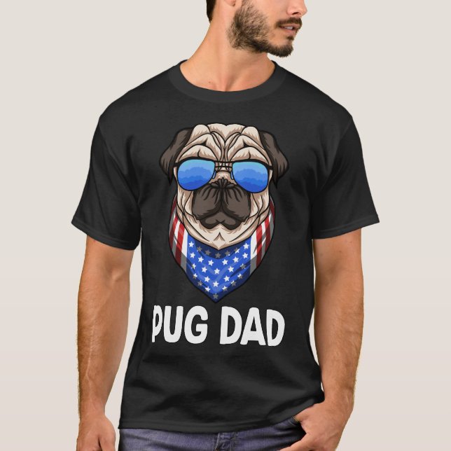 Pug Pappa Klassisk 289 T Shirt (Framsida)