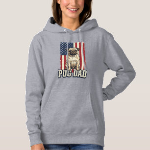 Pug Pappa Patriotisk Vintage Gravyr Hund Tröja Des