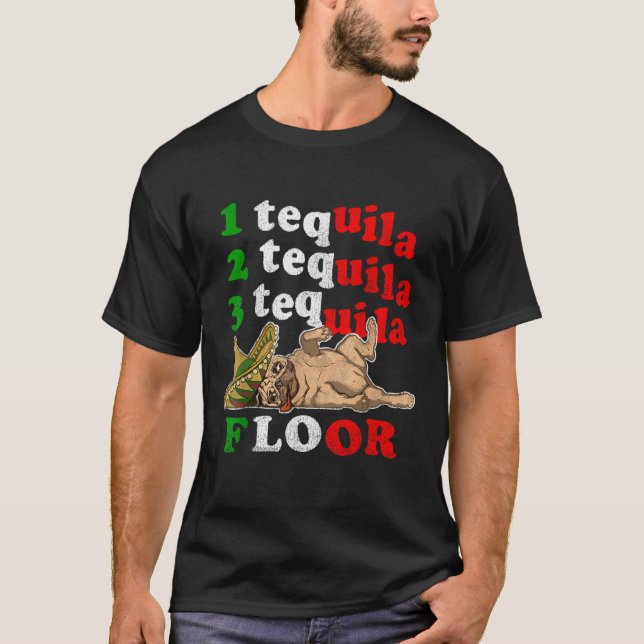 Pug Pappa Rolig Fars Dag Present 1 2 3 Tequila Flo T Shirt (Framsida)