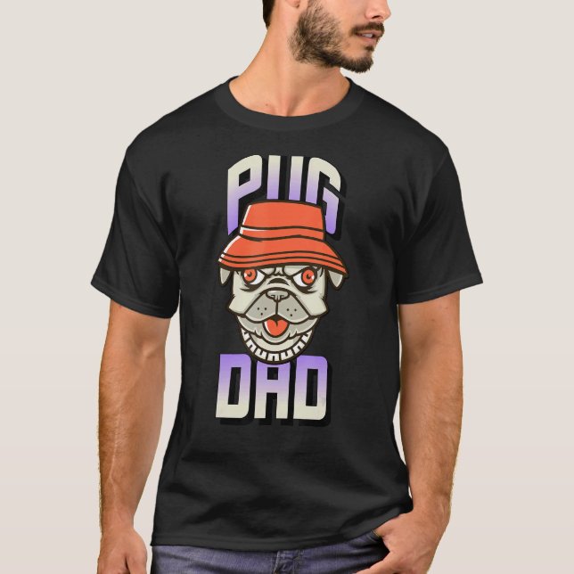 Pug Pappa T Shirt (Framsida)