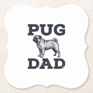 Pug Pappa Vintage Gravyr Shirt Design För Hundälsk Underlägg Papper