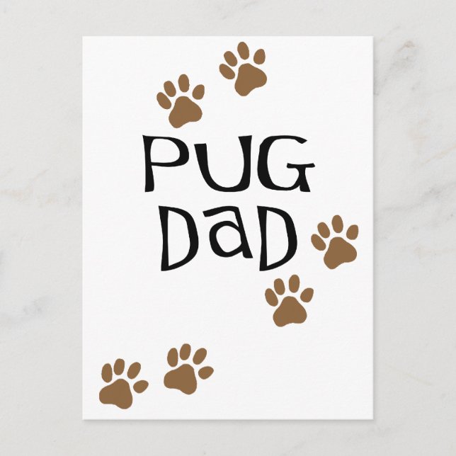 Pug Pappa Vykort (Framsida)