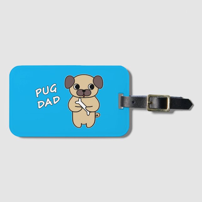 PUG PAPPAN - Himmelsblå Bagagebricka (Framsida horisontal)