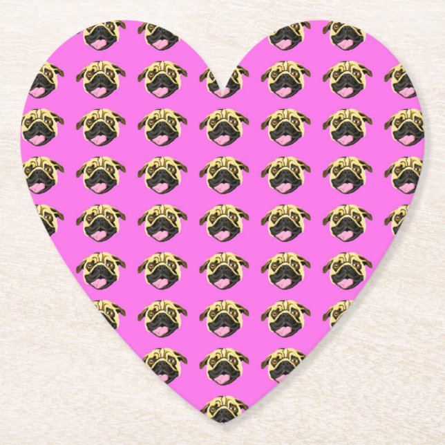 Pug Pappersunderlägg Chockerande Rosa Underlägg Papper (Framsida)