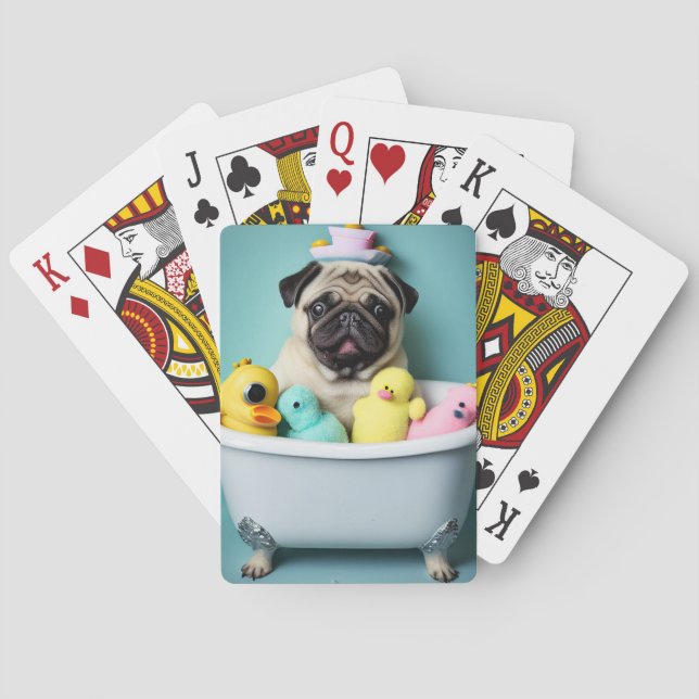 Pug Paradise: En baddräkt i Tub Casinokort (Baksidan)