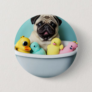 Pug Paradise: En baddräkt i Tub Knapp