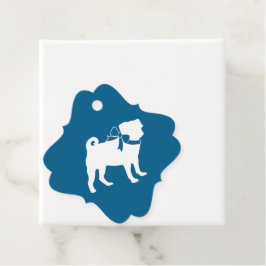 Pug Party Blue Theme Firande Gåvor Etiketter