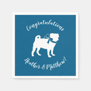 Pug Party Blue Theme Firande Pappersservett