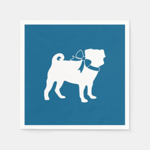 Pug Party Blue Theme Firande Pappersservett