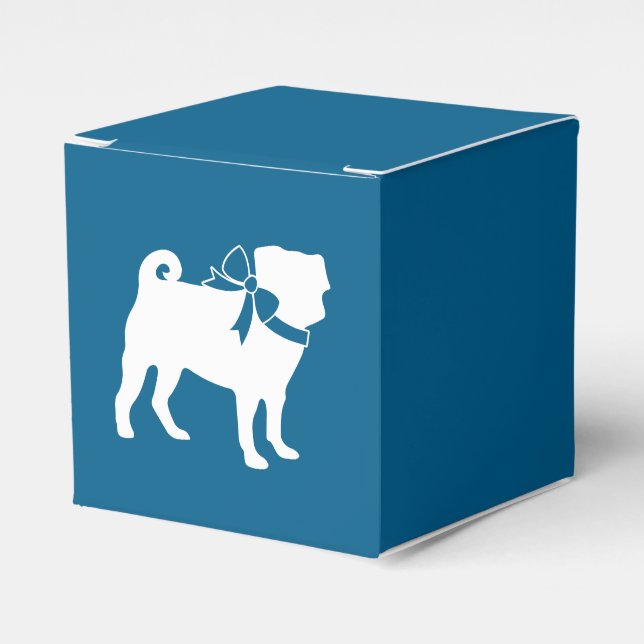 Pug Party Blue Theme Firande Presentaskar (Framsidan Sidan)