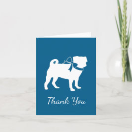 Pug Party Blue Theme Firande Tack Kort