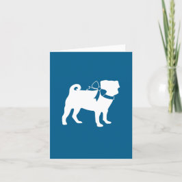 Pug Party Blue Theme Firande Tack Kort