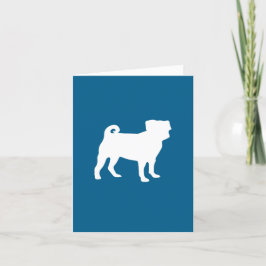 Pug Party Blue Theme Firande Tack Kort