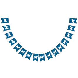 Pug Party Blue Theme Firande Vimplar