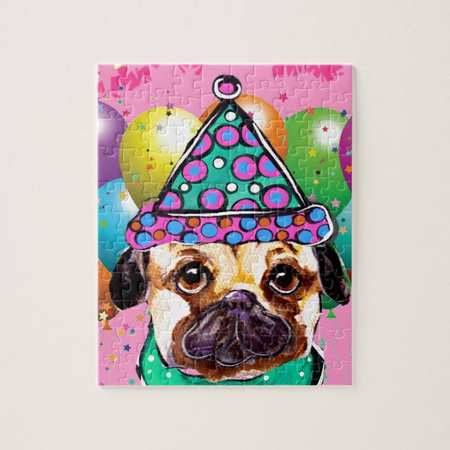 Pug Party Hund Pussel (Vertikal)