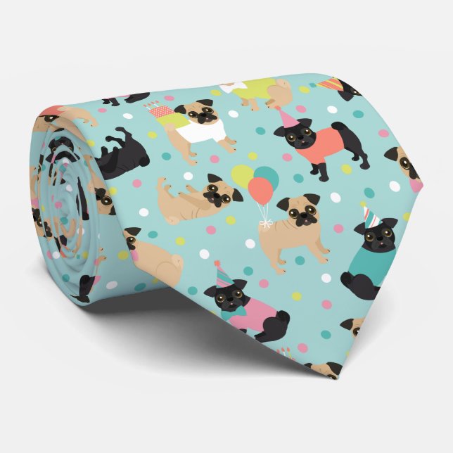 Pug Party Neck Tie Slips (Rullad)