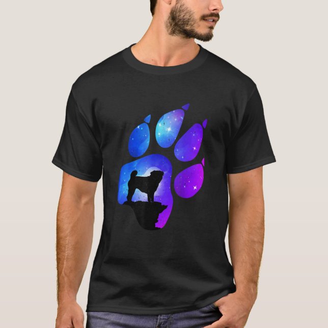 Pug Paw Hund Mamma Pappa T Shirt (Framsida)