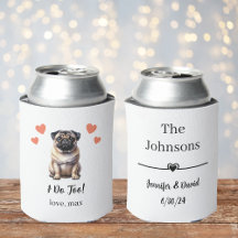 Pug Pet Bröllop can Cooler