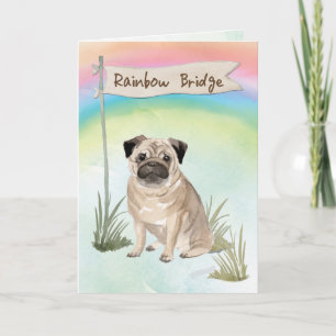 Pug Pet Sympathy over Rainbow Bridge Kort