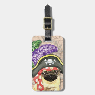 Pug Pirat Luggage Tag Bagagebricka